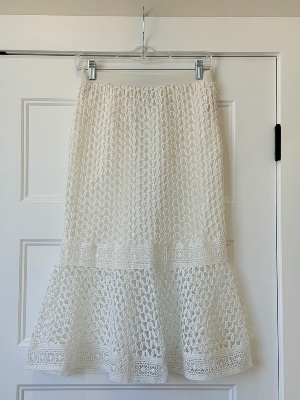 Moon River Cream Crochet Midi Skirt